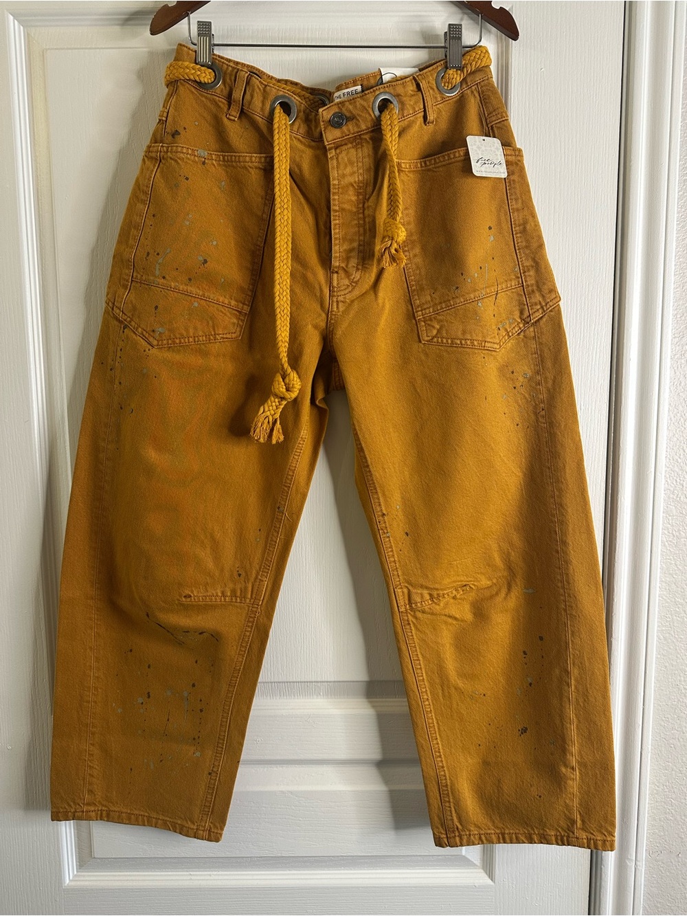 Free People We The Free Moxie Pull-On Barrel Jeans NWT
